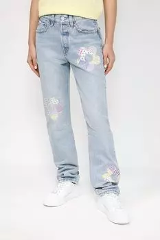 Джинсы с эффектом потертости и вышивкой LEVI'S