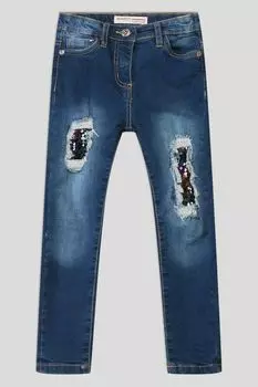 Джинсы с эффектом потертости Minoti