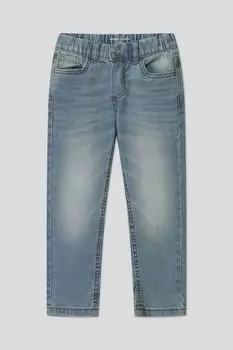 Джинсы с эффектом потертости на эластичном поясе Republic of Denim