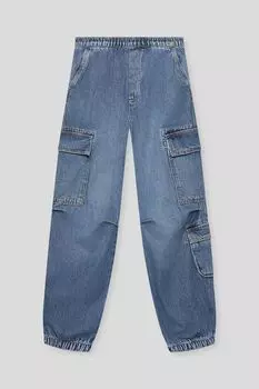 Джинсы с эффектом потертости на эластичном поясе Republic of Denim