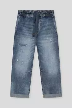 Джинсы с эффектом потертости на эластичном поясе Republic of Denim