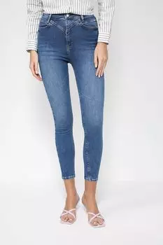 Джинсы с эффектом потертости облегающие Loft