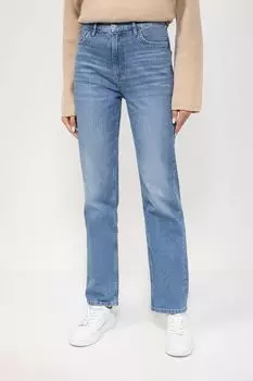 Джинсы с эффектом потертости прямого кроя BOSS