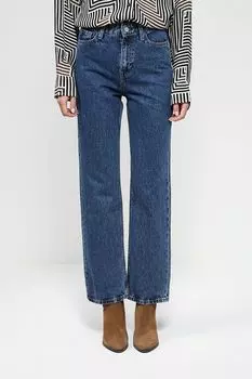 Джинсы с эффектом потертости прямого кроя Esprit Casual