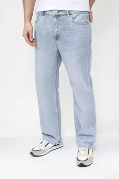 Джинсы с эффектом потертости прямого кроя GRAND & HILLS