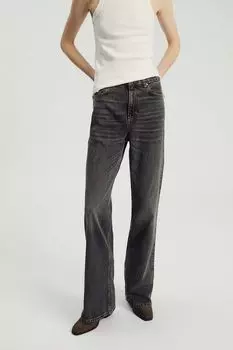 Джинсы с эффектом потертости расклешенные Nume