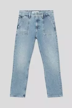 Джинсы с эффектом потертости с карманами Calvin Klein Jeans