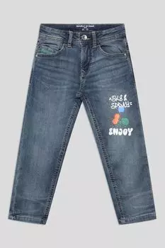 Джинсы с эффектом потертости с принтом OVS