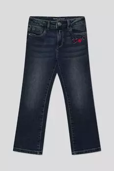 Джинсы с эффектом потертости с вышивкой Republic of Denim