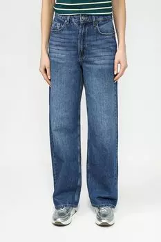 Джинсы с эффектом потертости с высокой талией COLORPLAY