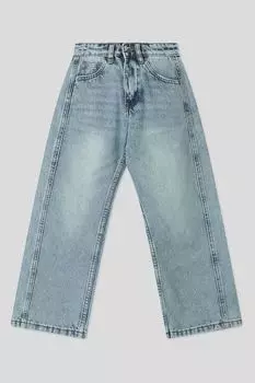 Джинсы с эффектом потертости широкого кроя Choupette