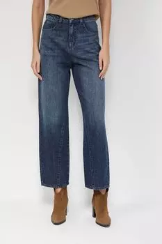 Джинсы с эффектом потертости широкого кроя EMPORIO ARMANI