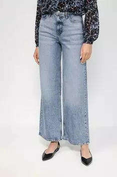 Джинсы с эффектом потертости широкого кроя Esprit Casual