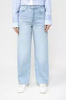 Джинсы с эффектом потертости свободного кроя COLORPLAY