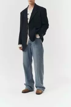 Джинсы с эффектом потертости свободного кроя Dunst