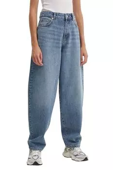 Джинсы с эффектом потертости свободного кроя HUGO