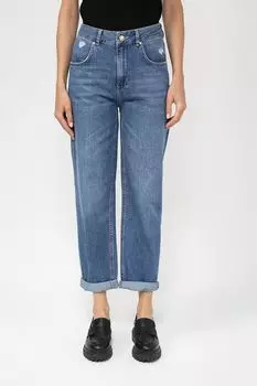 Джинсы с эффектом потертости свободного кроя More&More