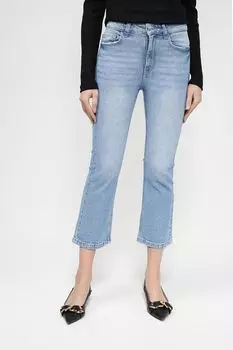 Джинсы с эффектом потертости укороченного кроя Piombo