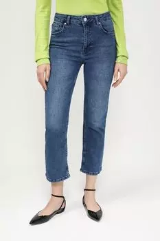 Джинсы с эффектом потертости укороченного кроя Twist