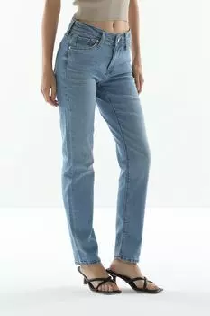 Джинсы с эффектом потертости зауженные Loft