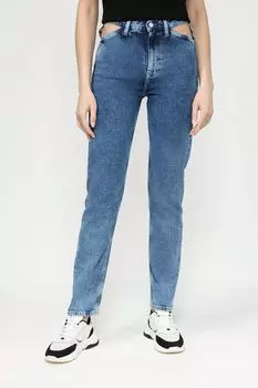 Джинсы с декоративным вырезом на бедрах Calvin Klein Jeans
