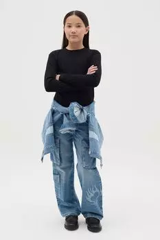 Джинсы с карманами и принтом Republic of Denim