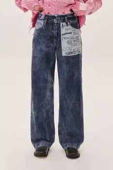 Джинсы с принтом Icons God Save The Princess EVE&ESTHER