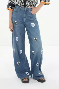 Джинсы с принтом свободного кроя Karl Lagerfeld