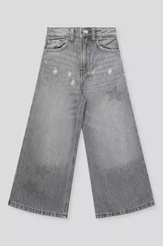 Джинсы широкие с эффектом потертости OVS