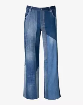 Джинсы широкого кроя пэчворк `RISHI