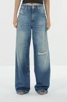 Джинсы широкого кроя с разрезами BOSS