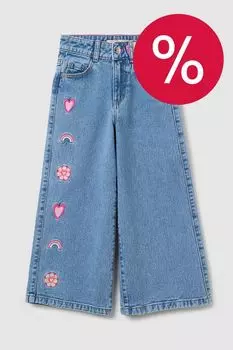 Джинсы широкого кроя с вышивкой LOVE THERAPY
