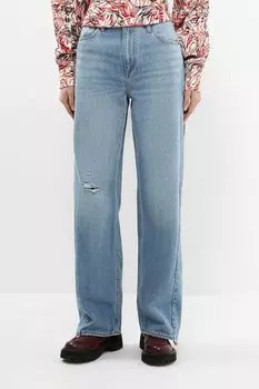 Джинсы широкого кроя со ступенчатым подолом BOSS