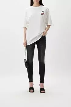 Джинсы скинни с эффектом потертости HUGO