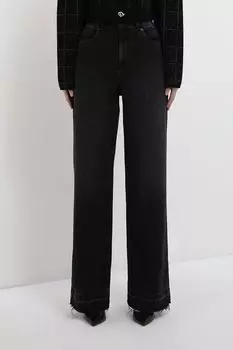 Джинсы свободного кроя с необработанным краем BOSS