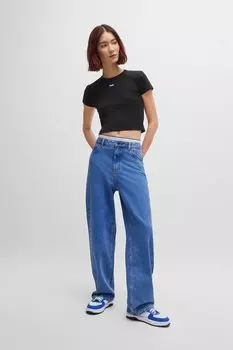 Джинсы свободного кроя с широкими штанинами HUGO