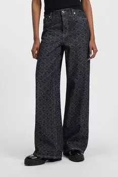 Джинсы сводного кроя с принтом HUGO