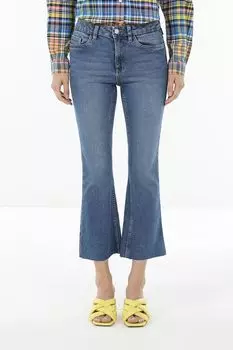 Джинсы укороченные с клеш от колена Piombo