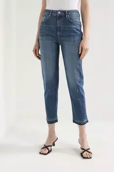 Джинсы укороченные с необработанным краем Comma