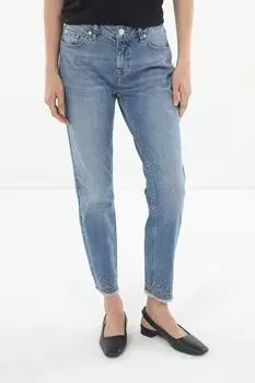 Джинсы укороченные со стразами Monari