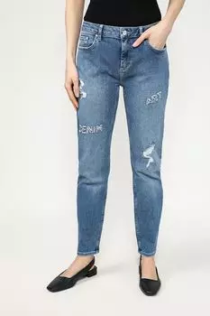 Джинсы зауженного кроя с разрезами Monari