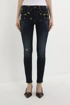 Джинсы зауженные с вышивкой Desigual