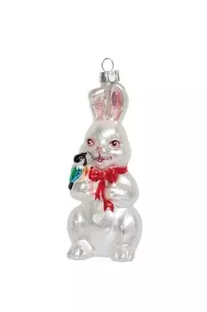 Елочная игрушка Кролик с птичкой Holiday Classics