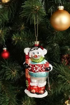 Елочная игрушка Снеговичок-лыжник Holiday Classics