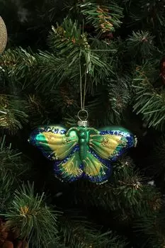 Елочная игрушка стеклянная Бабочка Монарх Holiday Classics