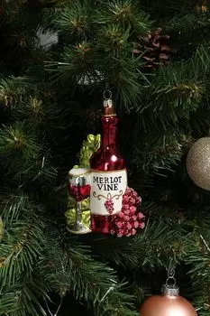 Елочная игрушка стеклянная Бутылка Holiday Classics