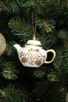 Елочная игрушка стеклянная Чайник Holiday Classics