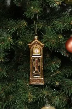 Елочная игрушка стеклянная Часы с маятником Holiday Classics