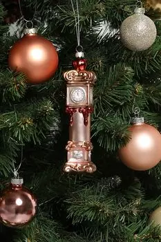 Елочная игрушка стеклянная Часы с маятником в ассортименте Holiday Classics