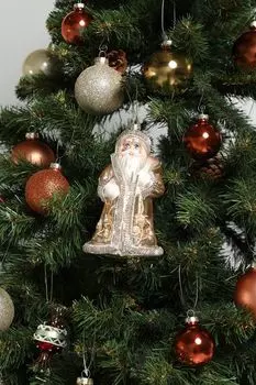 Елочная игрушка стеклянная Дед Мороз Holiday Classics